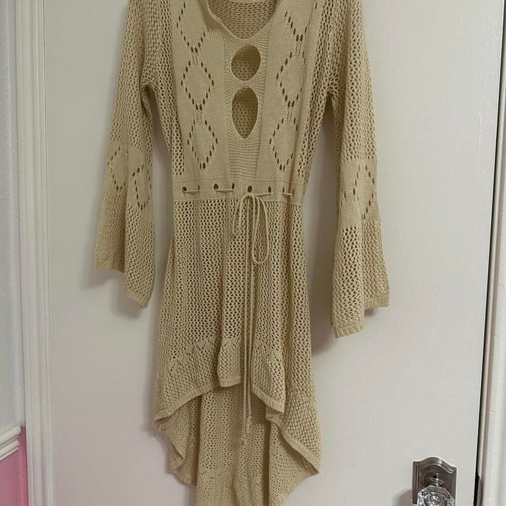 Unbranded Women's Cream and Tan Dress